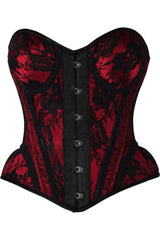Daisy Corsets Top Drawer Red w/Black Lace Steel Boned Underwire Bustier Corset - Daisy Corsets - Flyclothing LLC