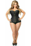 Daisy Corsets Top Drawer Black Brocade Steel Boned Corset w/Clasp Closure - Daisy Corsets - Flyclothing LLC