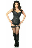 Daisy Corsets Top Drawer Black Brocade Steel Boned Corset w/Clasp Closure - Daisy Corsets - Flyclothing LLC