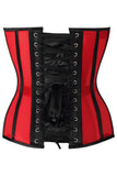 Daisy Corsets Top Drawer Red Mesh & Black Satin Steel Boned Overbust Corset - Daisy Corsets - Flyclothing LLC