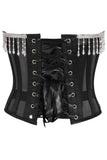 Daisy Corsets Top Drawer Steel Boned Sheer Underwire Waist Cincher w/Fringe - Daisy Corsets