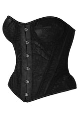 Daisy Corsets Top Drawer Black w/Black Lace Steel Boned Underwire Bustier Corset - Daisy Corsets - Flyclothing LLC