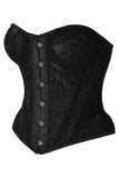 Daisy Corsets Top Drawer Black w/Black Lace Steel Boned Underwire Bustier Corset - Daisy Corsets - Flyclothing LLC