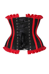 Daisy Corsets Top Drawer Black/Red Steel Boned Burlesque Underbust Corset Waist Cincher - Daisy Corsets