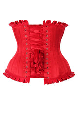 Daisy Corsets Top Drawer Red Steel Boned Burlesque Underbust Corset Waist Cincher - Daisy Corsets - Flyclothing LLC