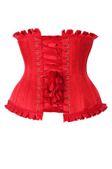 Daisy Corsets Top Drawer Red Steel Boned Burlesque Underbust Corset Waist Cincher - Daisy Corsets