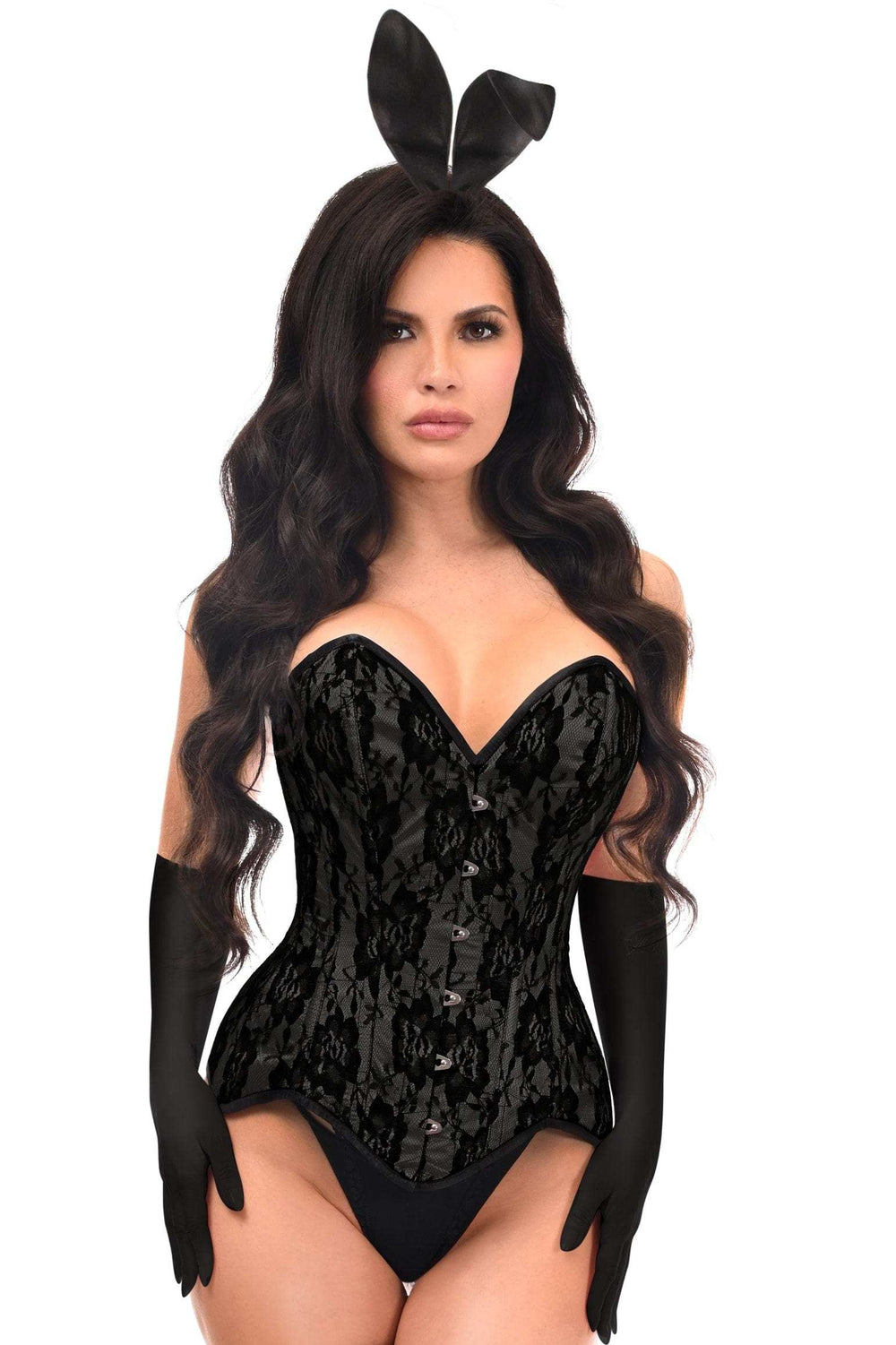 Daisy Corsets Top Drawer 4 PC Premium Black Bunny Corset Costume - Daisy Corsets - Flyclothing LLC