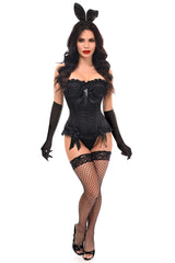 Daisy Corsets Top Drawer 4 PC Black Burlesque Bunny Corset Costume - Daisy Corsets - Flyclothing LLC