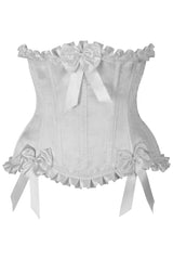 Daisy Corsets Top Drawer White Steel Boned Burlesque Underbust Corset Waist Cincher - Daisy Corsets - Flyclothing LLC
