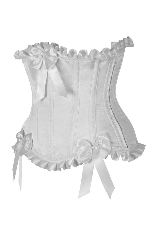Daisy Corsets Top Drawer White Steel Boned Burlesque Underbust Corset Waist Cincher - Daisy Corsets