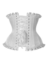 Daisy Corsets Top Drawer White Steel Boned Burlesque Underbust Corset Waist Cincher - Daisy Corsets