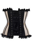 Daisy Corsets Top Drawer Steel Boned Nude & Black Mesh Underwire Bustier Corset - Daisy Corsets - Flyclothing LLC