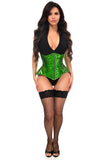 Daisy Corsets Top Drawer Green Holo Double Steel Boned Underbust Waist Cincher Corset - Daisy Corsets
