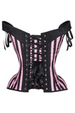 Daisy Corsets Top Drawer Pink/Black Striped Steel Boned Corset w/Straps - Daisy Corsets