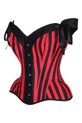 Daisy Corsets Top Drawer Red/Black Striped Steel Boned Corset w/Straps - Daisy Corsets - Flyclothing LLC