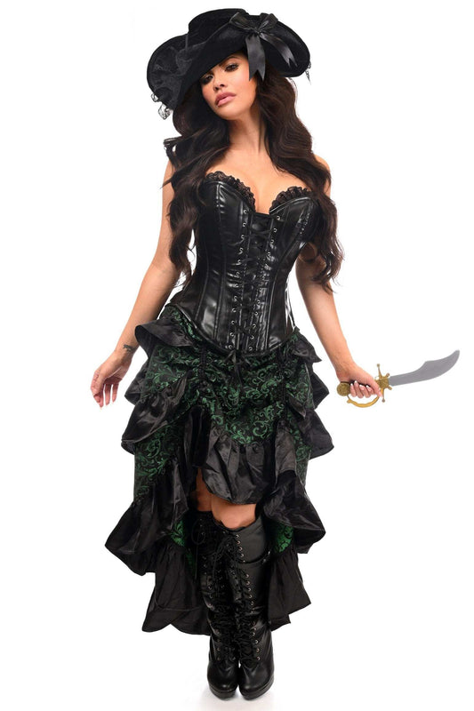 Daisy Corsets Top Drawer 4 PC Green/Black Premium Pirate Corset Costume - Daisy Corsets - Flyclothing LLC
