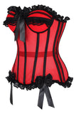 Daisy Corsets Top Drawer Steel Boned Red/Black Mesh Underwire Bustier Corset - Daisy Corsets