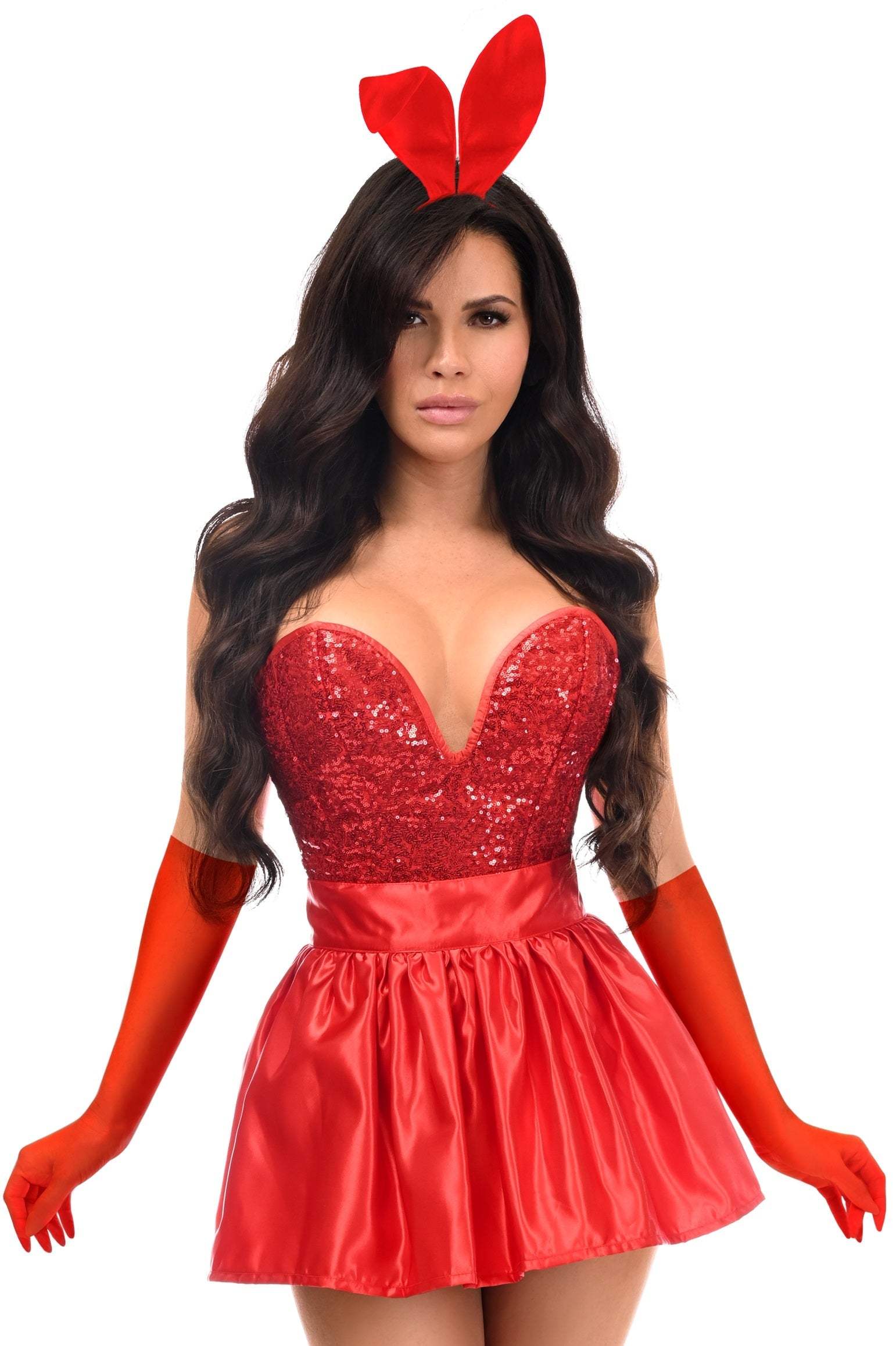 Daisy Corsets Top Drawer 5 PC Premium Red Bunny Corset Costume - Daisy Corsets - Flyclothing LLC