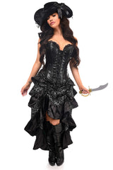 Daisy Corsets Top Drawer 4 PC Silver/Black Premium Pirate Corset Costume - Daisy Corsets - Flyclothing LLC
