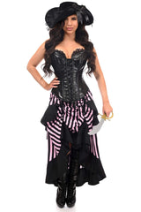 Daisy Corsets Top Drawer Black/Pink Striped Premium Corset Costume - Daisy Corsets - Flyclothing LLC