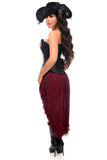 Daisy Corsets Top Drawer 4 PC Black/Wine Lace Premium Pirate Corset Costume - Daisy Corsets