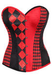 Daisy Corsets Top Drawer Black/Red Print Steel Boned Corset - Daisy Corsets