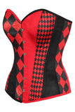 Daisy Corsets Top Drawer Black/Red Print Steel Boned Corset - Daisy Corsets