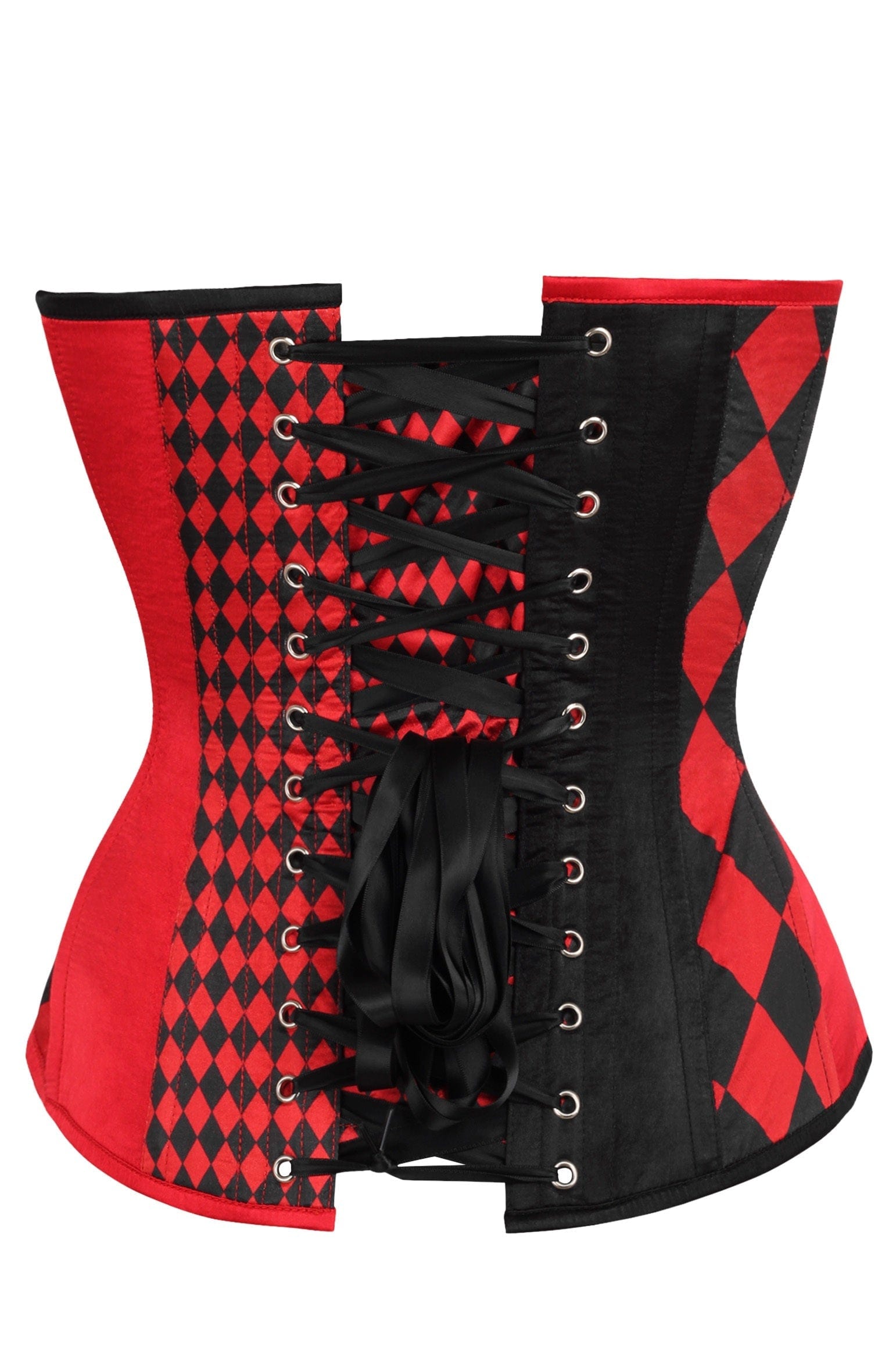 Daisy Corsets Top Drawer Black/Red Print Steel Boned Corset - Daisy Corsets