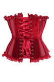 Daisy Corsets Top Drawer Steel Boned Dark Red Mesh & Velvet Underwire Bustier Corset - Daisy Corsets