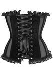 Daisy Corsets Top Drawer Steel Boned Black Mesh & Velvet Underwire Bustier Corset - Daisy Corsets