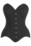 Daisy Corsets Top Drawer Black Cotton Steel Boned Overbust Corset - Daisy Corsets