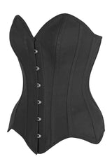 Daisy Corsets Top Drawer Black Cotton Steel Boned Overbust Corset - Daisy Corsets - Flyclothing LLC