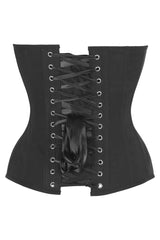 Daisy Corsets Top Drawer Black Cotton Steel Boned Overbust Corset - Daisy Corsets - Flyclothing LLC