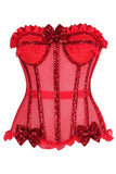 Daisy Corsets Top Drawer Steel Boned Red Sequin Underwire Bustier Corset - Daisy Corsets