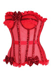 Daisy Corsets Top Drawer Steel Boned Red Sequin Underwire Bustier Corset - Daisy Corsets