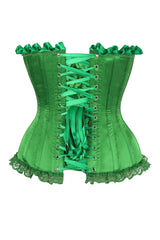 Daisy Corsets Top Drawer Green Satin Steel Boned Burlesque Corset - Daisy Corsets