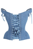 Daisy Corsets Top Drawer Blue Denim Steel Boned Corset w/Straps - Daisy Corsets