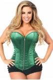 Daisy Corsets Top Drawer Dark Green Satin Steel Boned Corset - Daisy Corsets - Flyclothing LLC