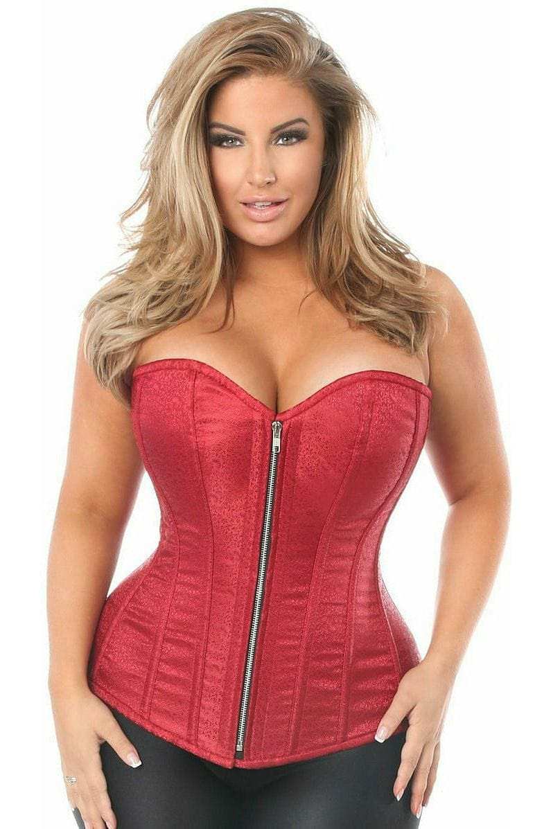 Daisy Corsets Top Drawer Wine Brocade Steel Boned Corset - Daisy Corsets - Flyclothing LLC