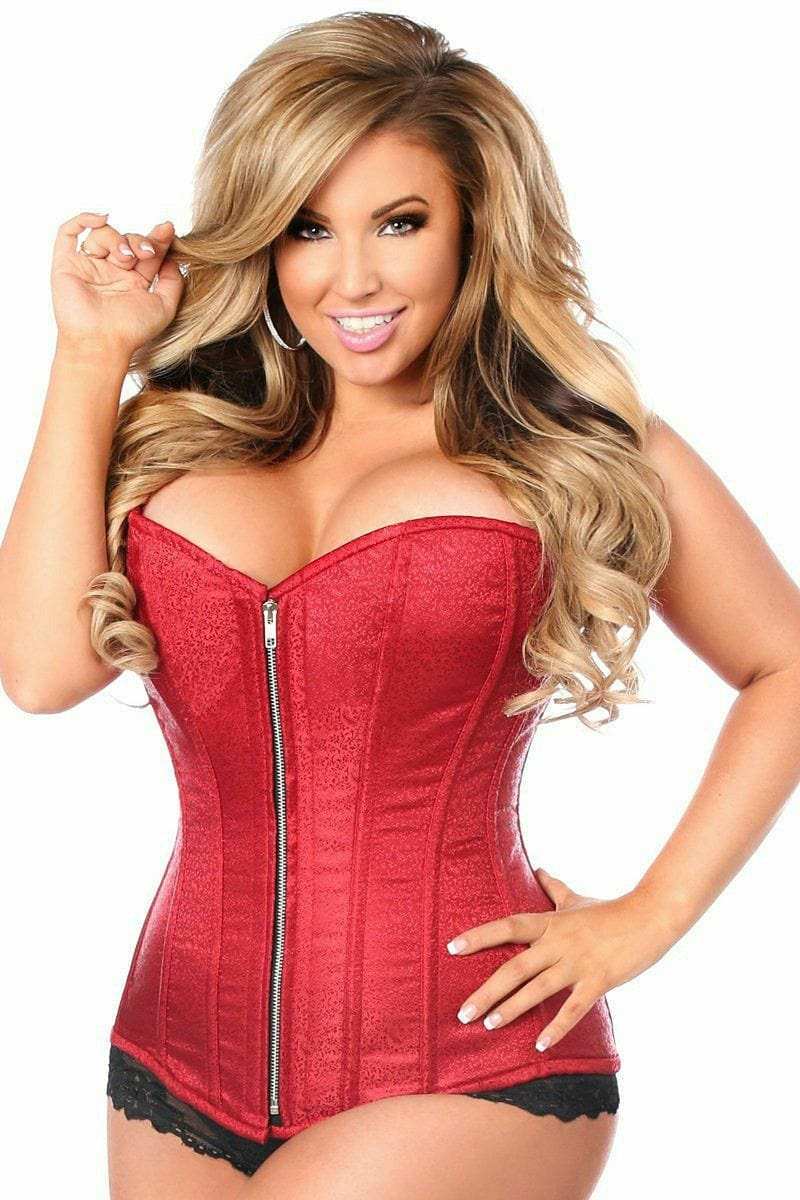 Daisy Corsets Top Drawer Wine Brocade Steel Boned Corset - Daisy Corsets - Flyclothing LLC