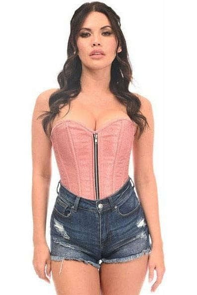 Daisy Corsets Top Drawer Dusty Rose Brocade Steel Boned Corset - Daisy Corsets