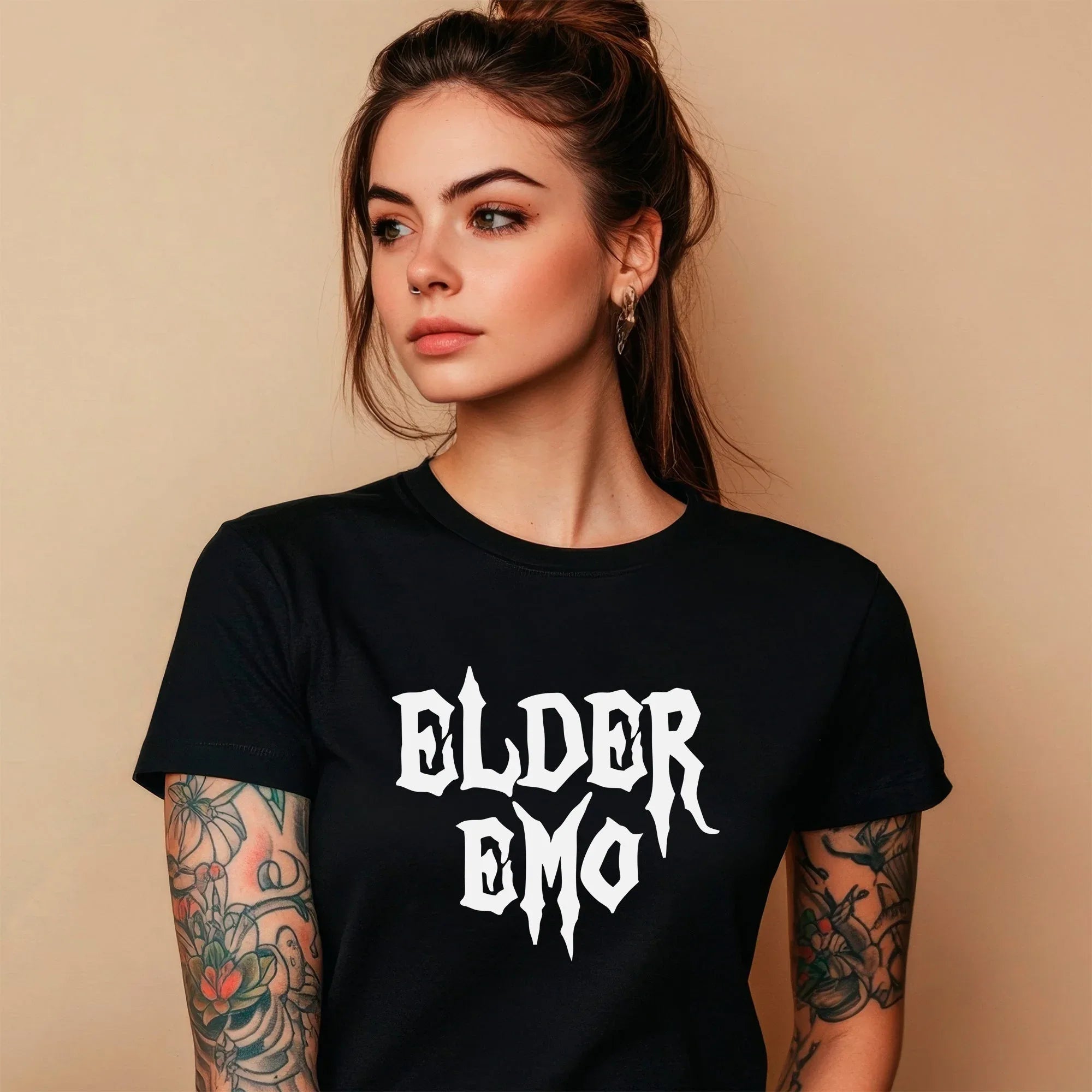 Glow in the Dark Elder Emo Black Tee Shirt - BodyCandy - Flyclothing LLC