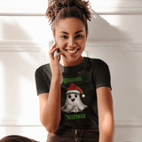 Holiday Christmas Spirit Ghost Black Tee Shirt