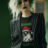 Holiday Christmas Spirit Ghost Black Tee Shirt
