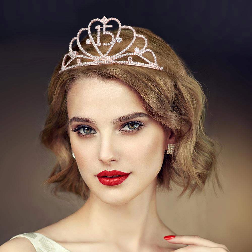 Sweet 15 Rhinestone Princess Tiara - Madeline Love - Flyclothing LLC