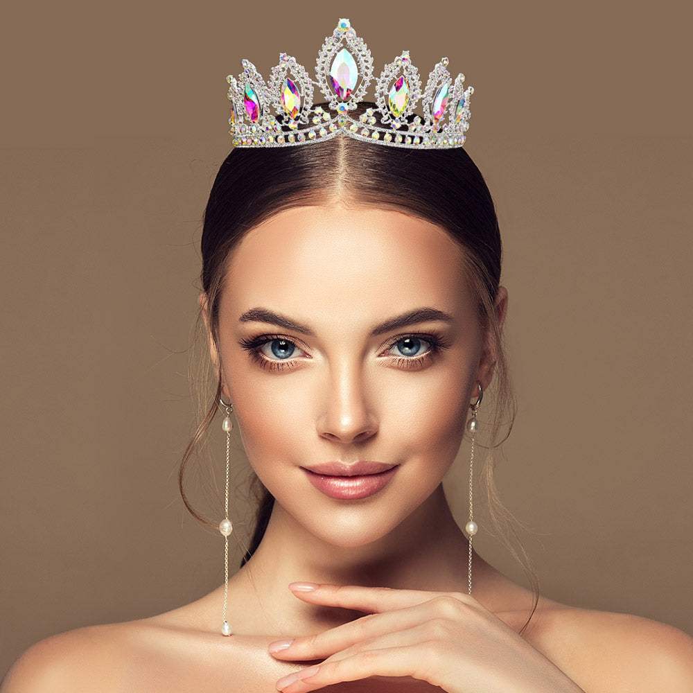 Glass Crystal Pageant Queen Tiara - Madeline Love - Flyclothing LLC