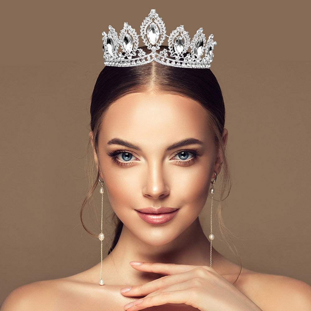 Glass Crystal Pageant Queen Tiara - Madeline Love - Flyclothing LLC