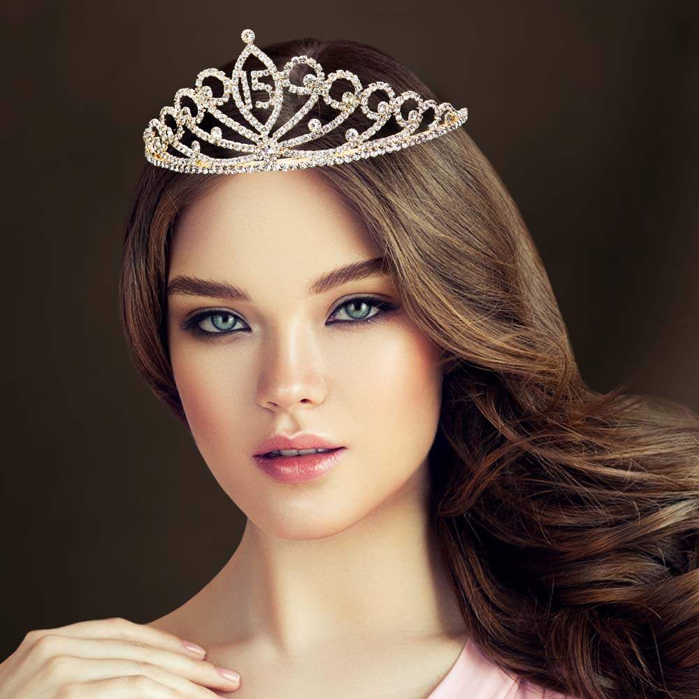 Sweet 15 Rhinestone Princess Tiara - Madeline Love - Flyclothing LLC