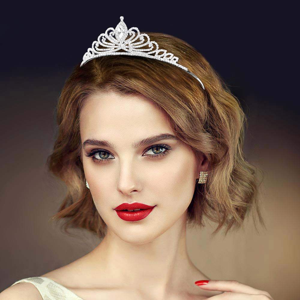 Elegant Rhinestone Pave Crystal Pageant Princess Tiara - Madeline Love - Flyclothing LLC