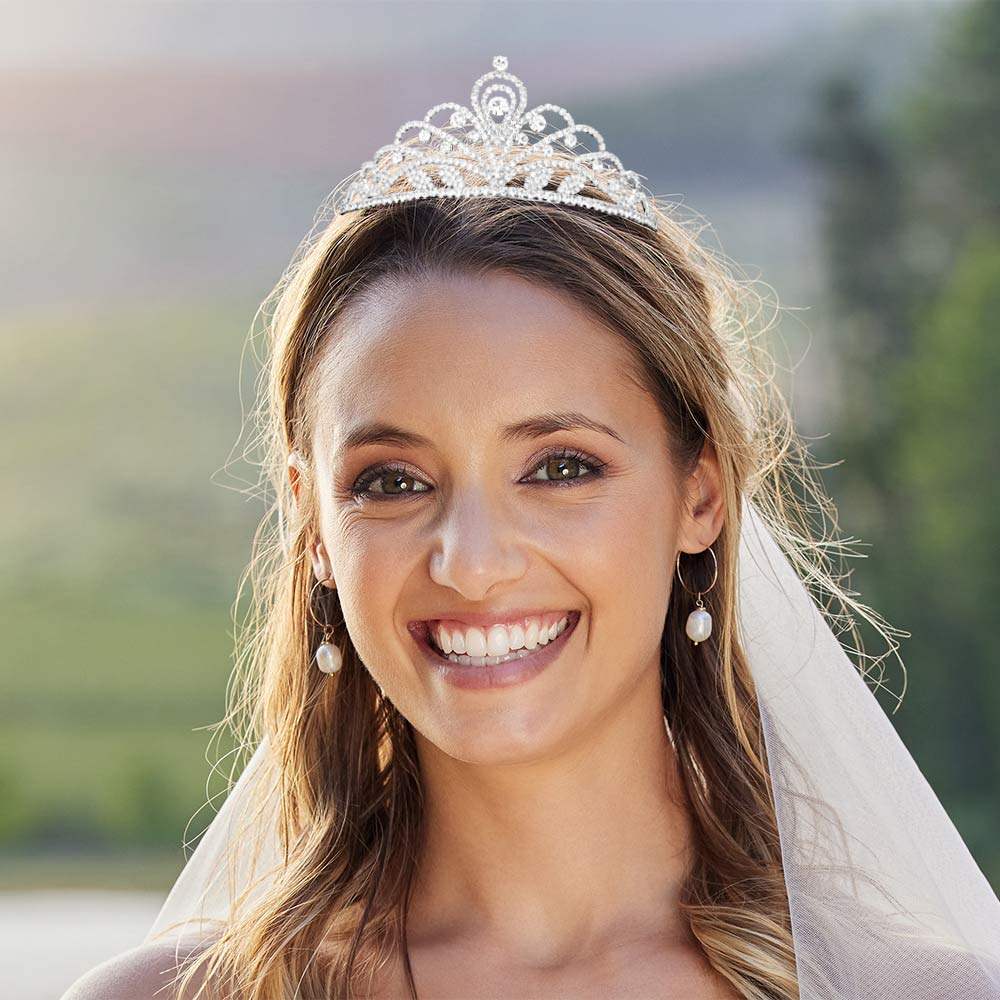 Round Stone Accented Princess Tiara - Madeline Love - Flyclothing LLC
